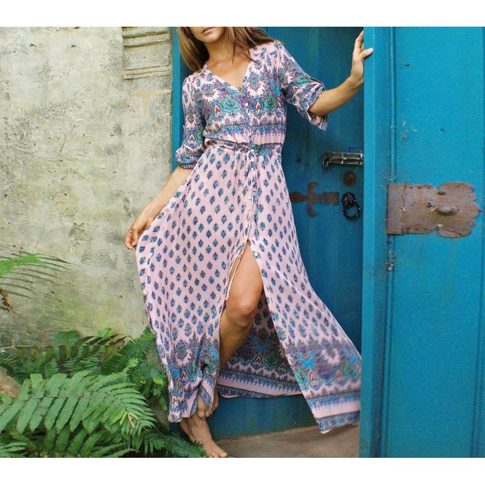 ALTEA Floral Maxi Dress-DRESSES-URBANYOO